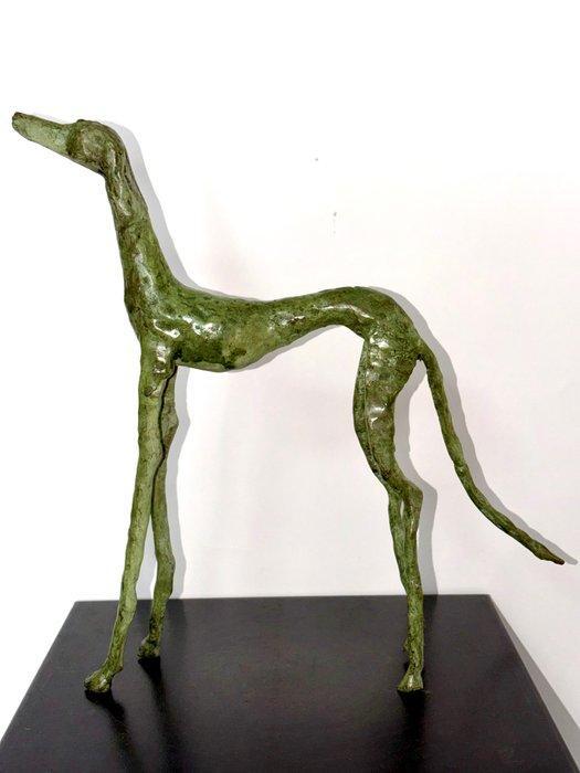 Abdoulaye Derme - sculptuur, Chien Lévrier élancé - 34 cm -, Antiquités & Art, Curiosités & Brocante