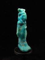 Oud-Egyptisch Faience Amulet van de godin Isis - 2.7 cm