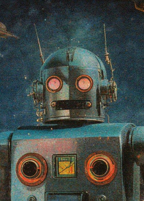 Collectibles & Co - Retro-Futuristic Style - “Tin Robot In, Antiek en Kunst, Antiek | Speelgoed