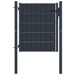 vidaXL Poort 100x81 cm PVC en staal antracietkleurig, Tuin en Terras, Verzenden, Nieuw