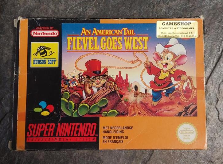 An American tail Fievel goes west (Snes tweedehands game), Consoles de jeu & Jeux vidéo, Jeux | Nintendo NES, Enlèvement ou Envoi