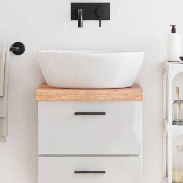 vidaXL Wastafelblad 40x30x(2-6) cm behandeld massief hout, Huis en Inrichting, Keuken | Keukenelementen, Nieuw, Verzenden