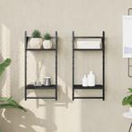 vidaXL Wandschappen 2-laags met stangen 2 st 30x25x65 cm, Verzenden, Nieuw