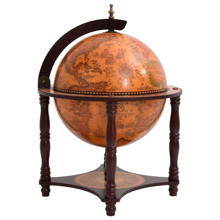 vidaXL Globebar massief eucalyptushout bruin, Huis en Inrichting, Woonaccessoires | Wijnrekken, Nieuw, Verzenden