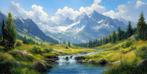 Iconica - Mountain River Flow · XXL, Antiek en Kunst