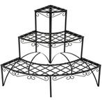 tectake Bloementrap met 3 treden, rond - zwart, Tuin en Terras, Verzenden, Nieuw