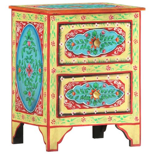 vidaXL Nachtkastje handgeschilderd 40x30x50 cm massief, Huis en Inrichting, Slaapkamer | Nachtkastjes, Nieuw, Verzenden