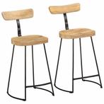 Barkrukken (2) Massief Hout | Retour Deal | 40%!, Met voetsteun, Verzenden, Nieuw, 90 cm of meer