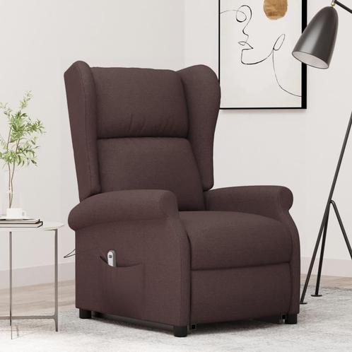 vidaXL Sta-op-stoel stof donkerbruin, Huis en Inrichting, Fauteuils, Nieuw, Verzenden