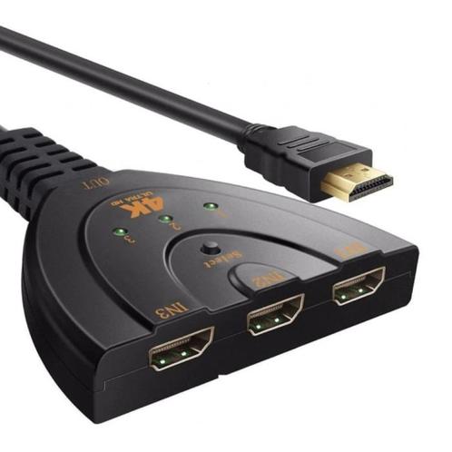 HDMI Switch 3 in 1 Splitter Converter Adapter Kabel - 4K, Computers en Software, Pc- en Netwerkkabels, Nieuw, Verzenden