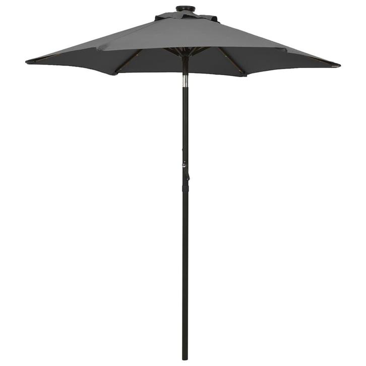 vidaXL Parasol met LED-verlichting 200x211 cm aluminium, Tuin en Terras, Parasols, Nieuw, Verzenden