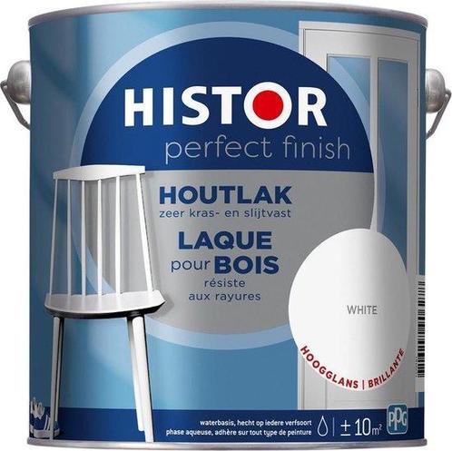 Histor Perfect Finish Houtlak Hoogglans Wit 2.5L, Bricolage & Construction, Peinture, Vernis & Laque, Envoi