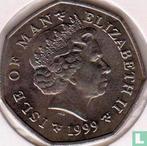 Man (Isle of Man) - Man 50 pence 1999 Christmas 1999, Verzenden, Overige landen, Losse munt, Goud