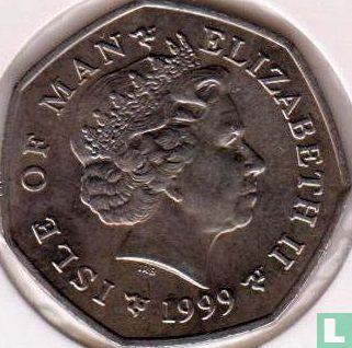 Man (Isle of Man) - Man 50 pence 1999 Christmas 1999, Postzegels en Munten, Munten | Europa | Niet-Euromunten, Losse munt, Goud