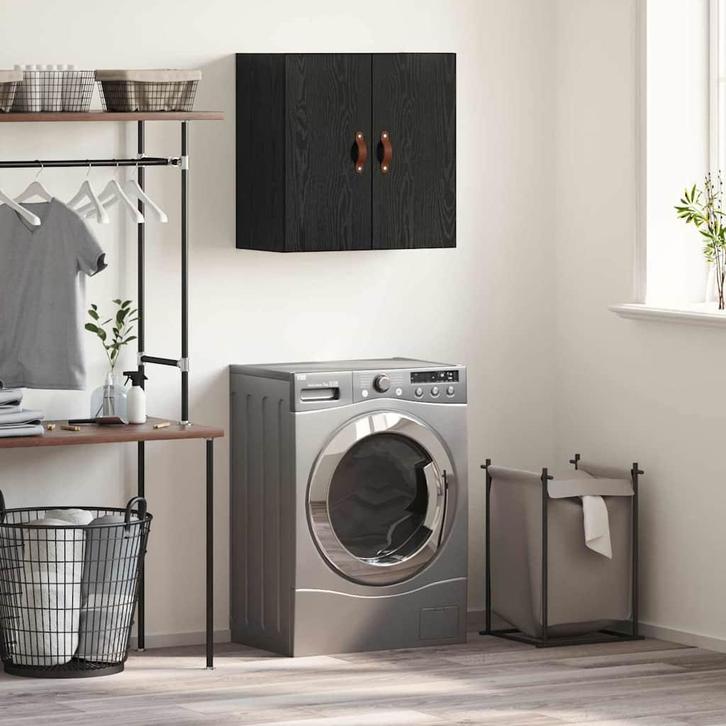 vidaXL Wandkast Zwart eiken 60 x 31 x 60 cm Bewerkt hout, Maison & Meubles, Armoires | Autre, Envoi