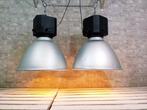 Plafondlamp - Vintage fabriekslamp - Aluminium, Glas,, Antiek en Kunst