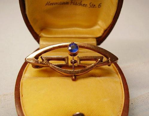 Zonder Minimumprijs - Broche - 8 karaat Geel goud -  0.38ct., Handtassen en Accessoires, Antieke sieraden