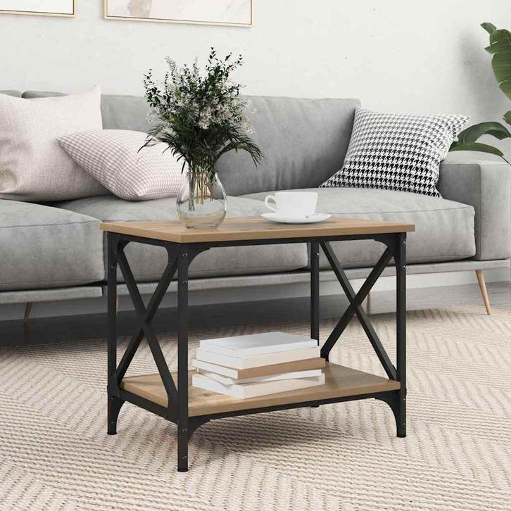 vidaXL Bijzettafel artisanaal eikenkleurig, Huis en Inrichting, Tafels | Salontafels, Nieuw, Verzenden