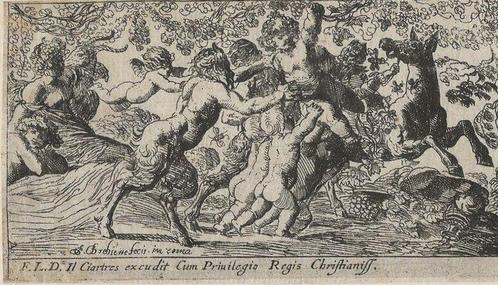 Pierre Brebiette (1598-1642) - Satiri e putti che giocano, Antiek en Kunst, Antiek | Overige Antiek