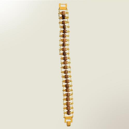 Messing Rudraksa armband met 21 kleine kralen - ±18 cm, Sport en Fitness, Gezondheidsproducten en Wellness, Ophalen of Verzenden