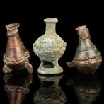 Bactrian Bronzen Kohl-flessen - Groep van drie cosmetische, Antiek en Kunst