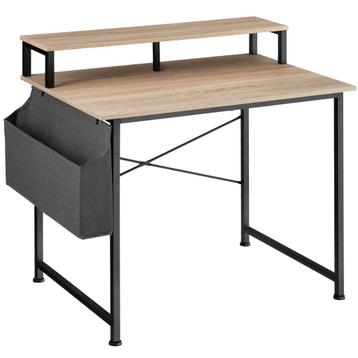 Bureau met plank en organizer - Industrieel licht hout, eike beschikbaar voor biedingen