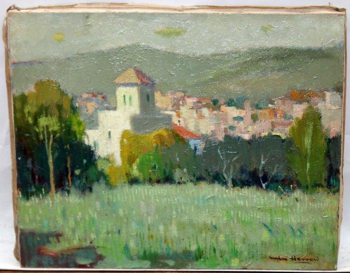 Antoni Sala Herrero (1927-2012) - Vista de pueblo, Antiquités & Art, Art | Peinture | Classique