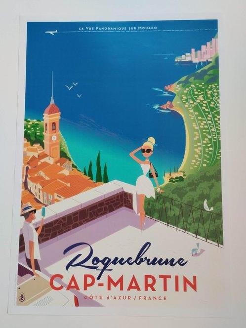 Monsieur Z - Affiche originale Roquebrune Cap Martin Vue, Antiek en Kunst, Kunst | Tekeningen en Fotografie