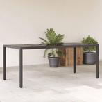 vidaXL Table de jardin dessus en verre Noir 190x90x75cm, Verzenden