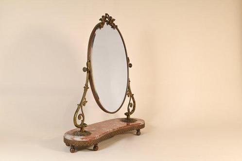 Miroir mural  - Laiton, Marbre, verre miroir, Antiquités & Art, Antiquités | Autres Antiquités