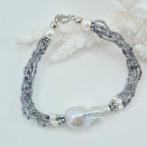 Zilver - Armband - Rutielkwarts en parel