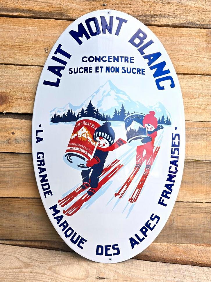 Emaille reclamebord Lait Mont Blanc, Verzamelen, Merken en Reclamevoorwerpen, Verzenden