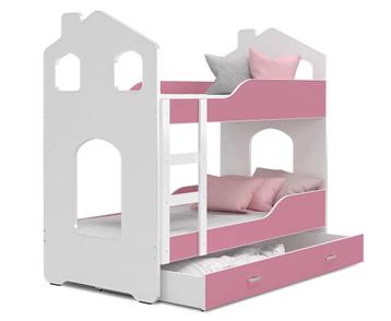 Stapelbed voor kinderen - 180x80 cm - met lade - wit roze beschikbaar voor biedingen