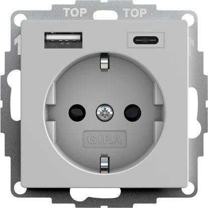 Dubbele Usb Type A/C Schuko Stopcontact Met Veiligheid Plus, Doe-het-zelf en Bouw, Elektriciteit en Kabels, Verzenden