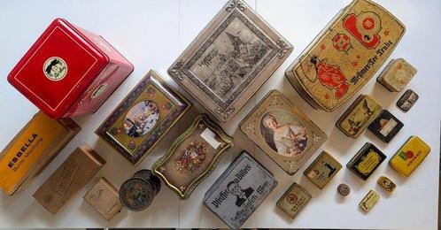 Boîte en étain (22) - Blech et bois - Rangement élégant, Antiek en Kunst, Antiek | Speelgoed