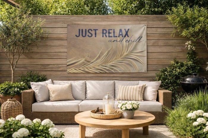 Wanddecoratie - XXL -Outdoor- Just Relax, Antiek en Kunst, Curiosa en Brocante