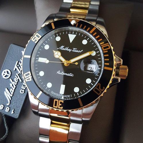 Mathey-Tissot - Swiss Automatic - Diver - Gold - Heren -, Handtassen en Accessoires, Horloges | Heren