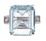 Ring Platina Aquamarijn - Diamant, Nieuw