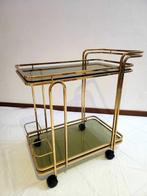 Serveerwagen - Verguld messing, Glas - Winkelwagen bar van