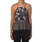 Patrizia Pepe • zwarte top met bloemen • M (IT44), Kleding | Dames, Blouses en Tunieken, Maat 38/40 (M), Verzenden, Zwart, Nieuw