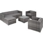 tectake Wicker loungeset Lignano met 2 fauteuils - grijs, Tuin en Terras, Verzenden, Nieuw