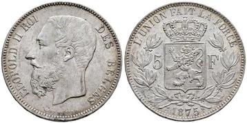 Belgique. Léopold II. 5 Francs 1875 - NGC MS62