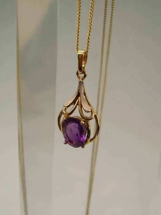 Zonder minimumprijs - Hanger - 8 karaat Geel goud - 1.00ct., Handtassen en Accessoires, Antieke sieraden