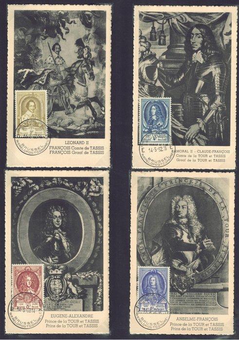 België 1952 - De set van 12 maximumkaarten, zeer zeldzaam, Timbres & Monnaies, Timbres | Europe | Belgique
