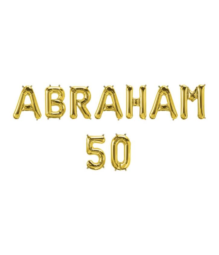 Gouden Ballonnen Set 50 Jaar Abraham 1,9m, Hobby & Loisirs créatifs, Articles de fête, Envoi