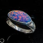 Exclusieve Boulder-Opal-ring van 925 zilver Een vuurwerk van