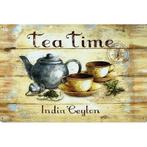 Wandbord reclamebord schild Tea Time bord, Verzenden, Huis en Inrichting