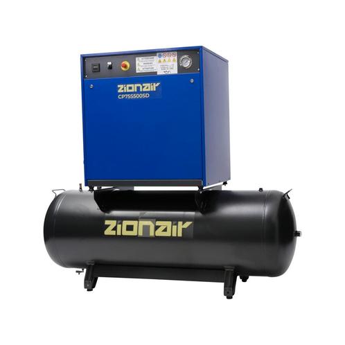 Compressor gedempt 7,5kW 400V 11 bar 500L tank ster-driehoek, Doe-het-zelf en Bouw, Gereedschap | Lasapparaten, Ophalen of Verzenden