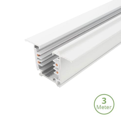 Luxar Inbouw 3-Fase Rail 3m Wit, Huis en Inrichting, Lampen | Plafondlampen, Nieuw, Verzenden