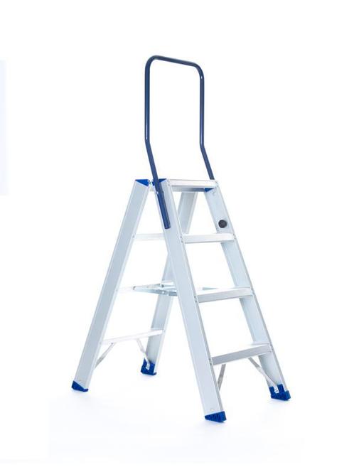 Professionele dubbele trap van Eurostairs 2x4 treden, Doe-het-zelf en Bouw, Ladders en Trappen, Trap, Nieuw, Opvouwbaar of Inschuifbaar